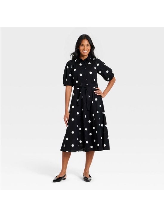 a new day Dresses & Skirts - • a new day puff sleeve polka dot dress •